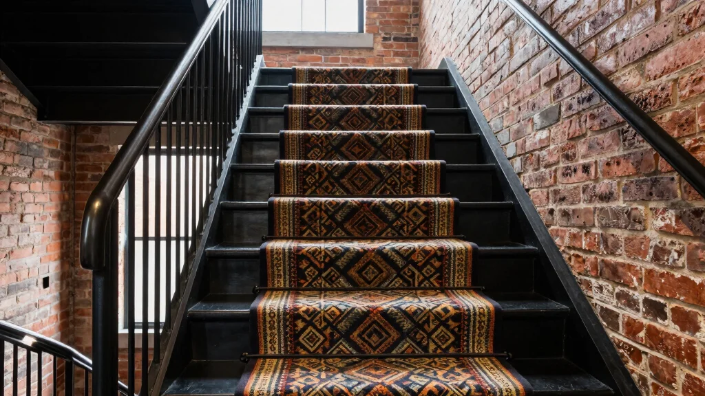 19 Black Stairs with Runner Ideas for Bold Homes