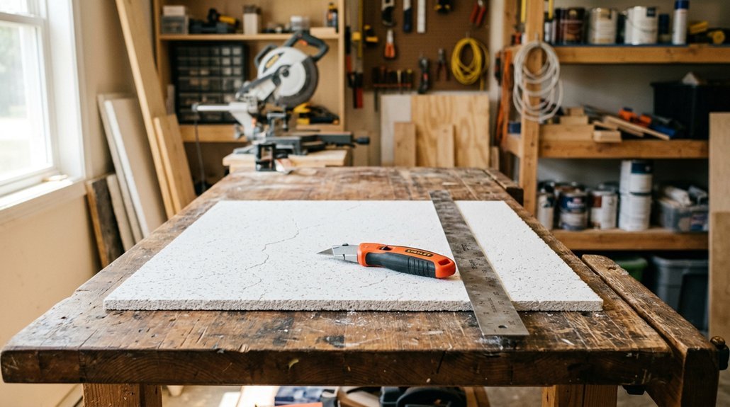 cutting drop ceiling tiles efficiently