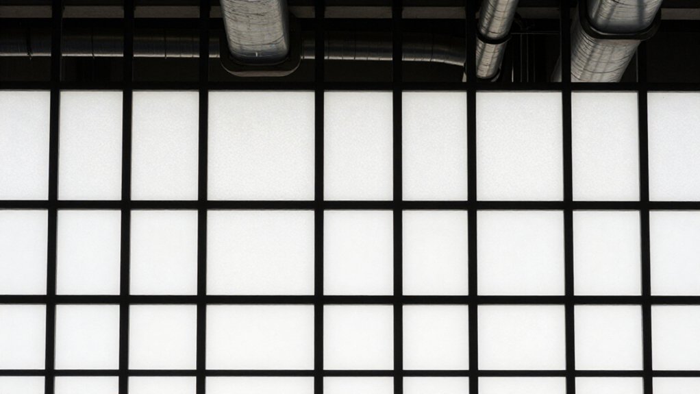 drop ceiling with grid supported tiles
