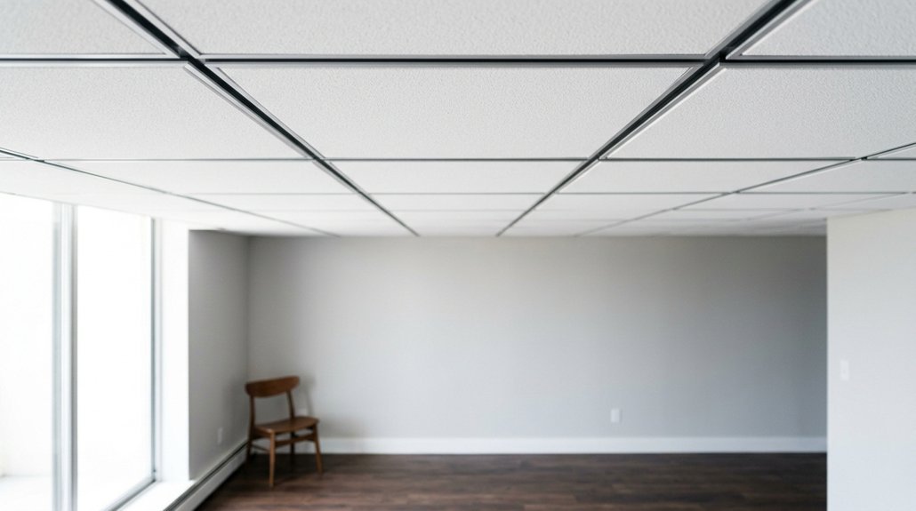 false ceiling with suspended panels