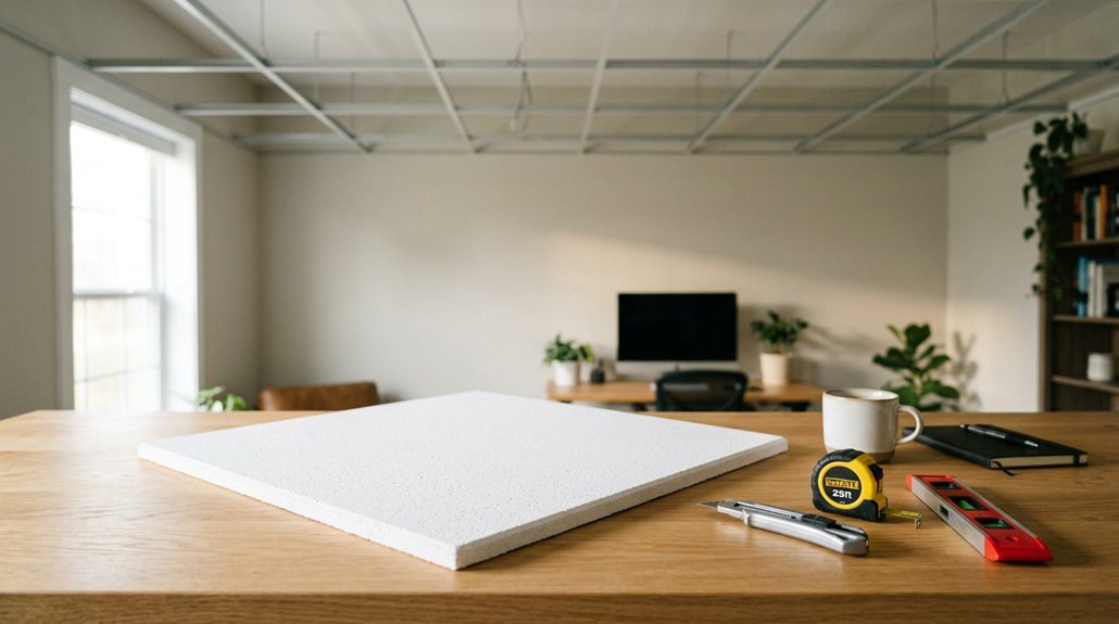 installing ceiling tiles in eight steps