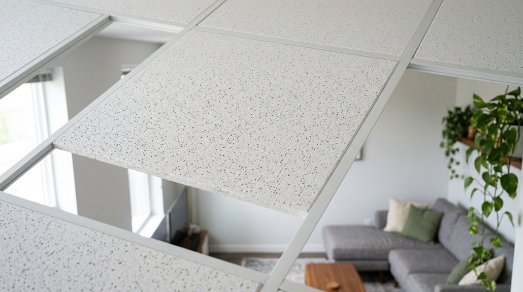 materials used in ceilings tiles